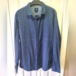 STEEL & JELLY Sixe XL Blue Button-Up Patterned Dress Shirt